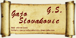 Gajo Slovaković vizit kartica